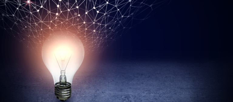 lightbulb with networking links decorative only